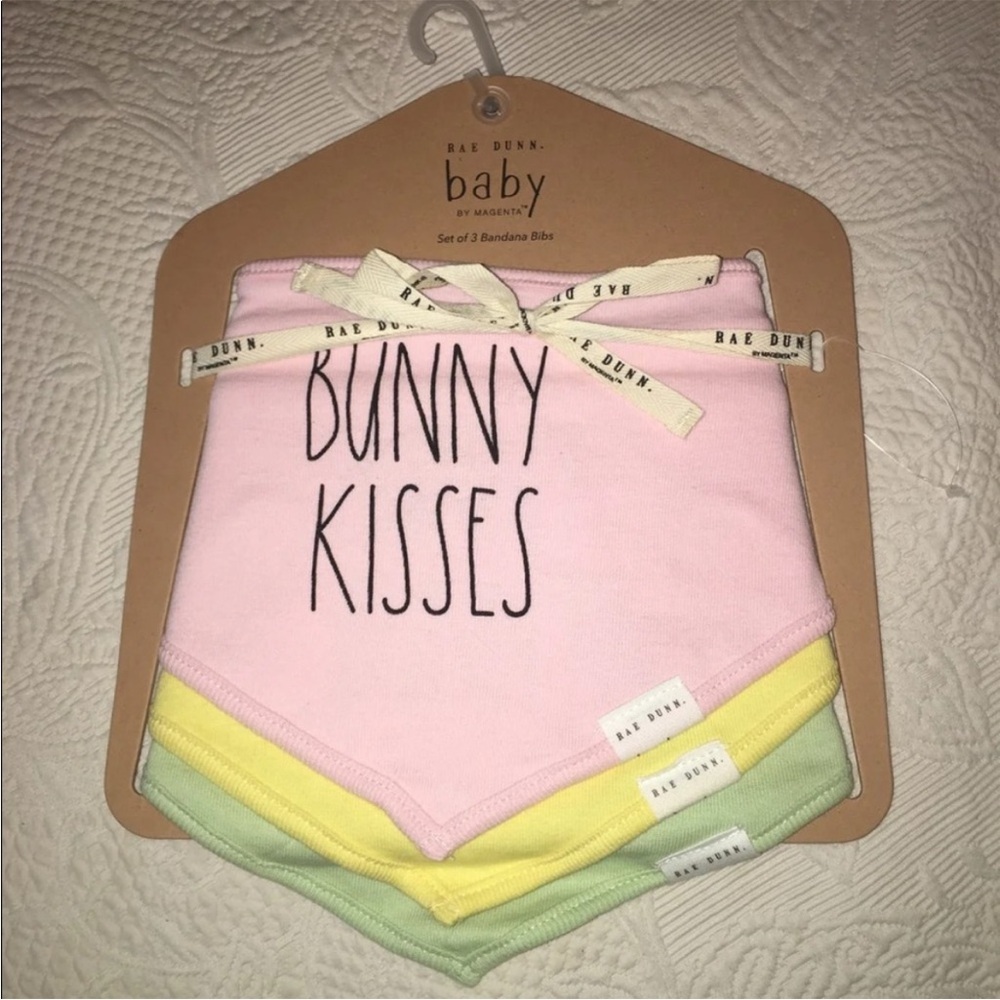 Rae Dunn Baby Girl Bibs Easter NWT